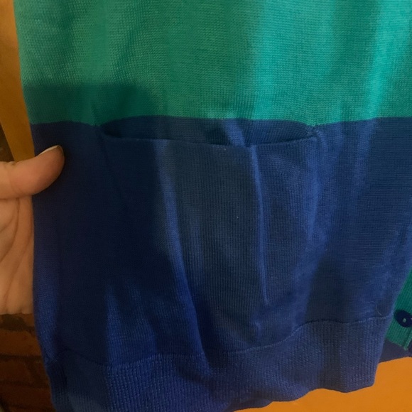 Vertical Design Blue & Teal Cardigan - Picture 4 of 7